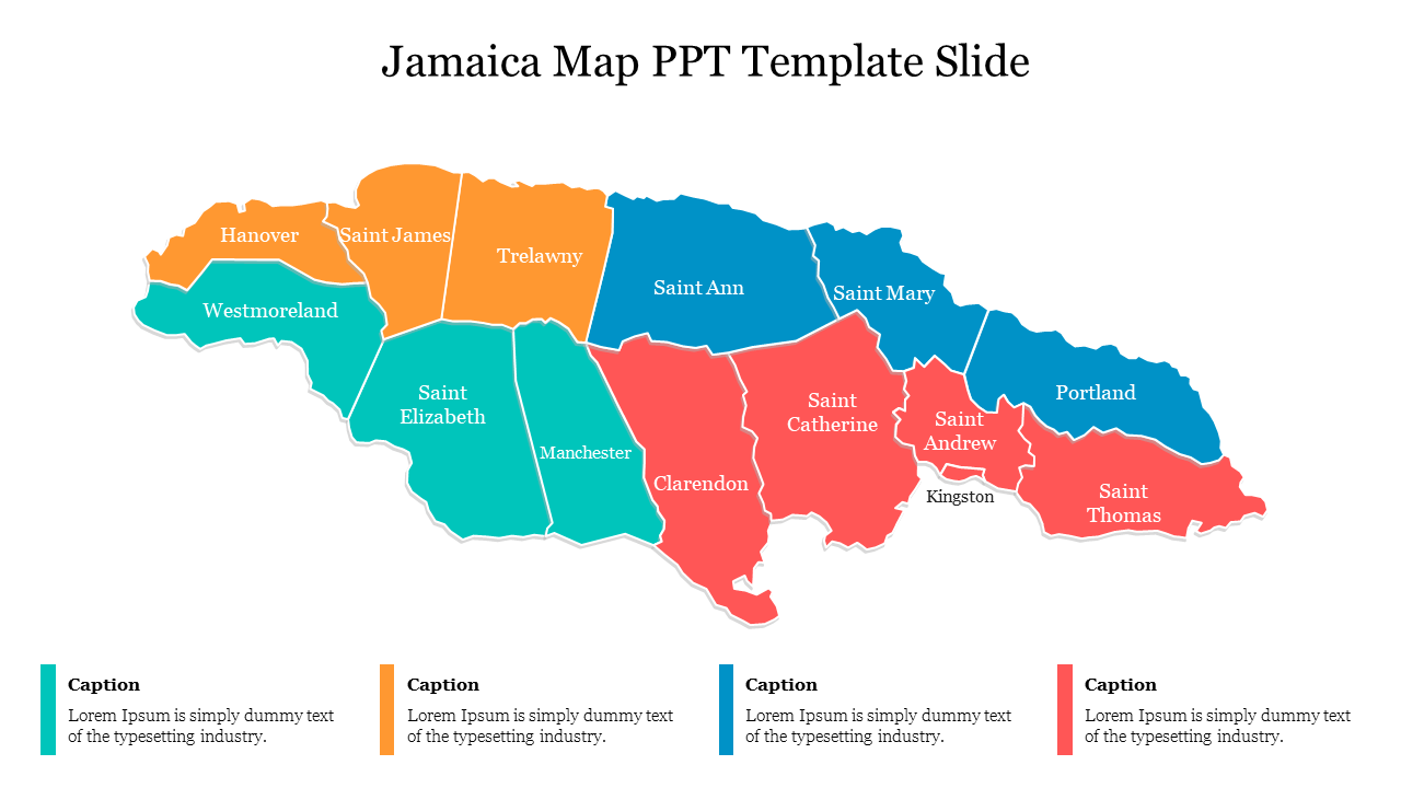Jamaica Map PPT Template Slide